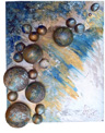 "Sounds of the sea" canvas, acryl, foam plastic, plastic, textile, silver, gilded 50,0 х 60,0